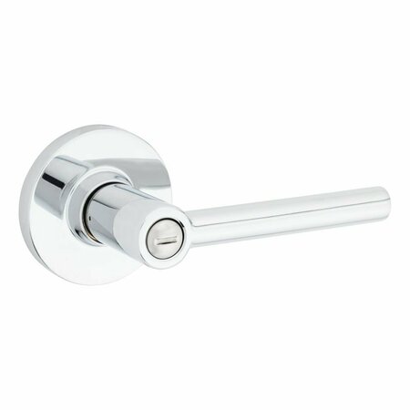 SAFELOCK Reminy Lever Round Rose Push Button Privacy Lock with RCAL Latch and RCS Strike Bright Chrome SL4000RELRDT-26